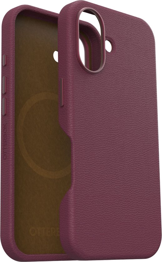 OtterBox Symmetry Apple iPhone 16 Back Cover met MagSafe Magneet Leer Rood