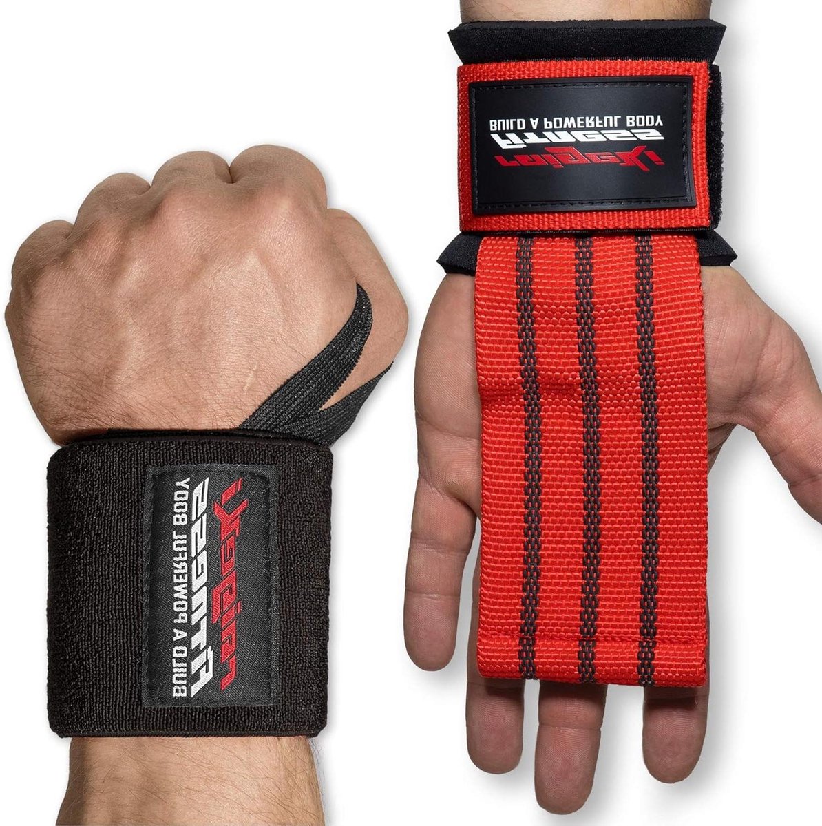 Fast Grip Polsbandages en lifting straps [set] voor professionele snelsluiting - fitness krachttraining en bodybuilding - vrouwen mannen