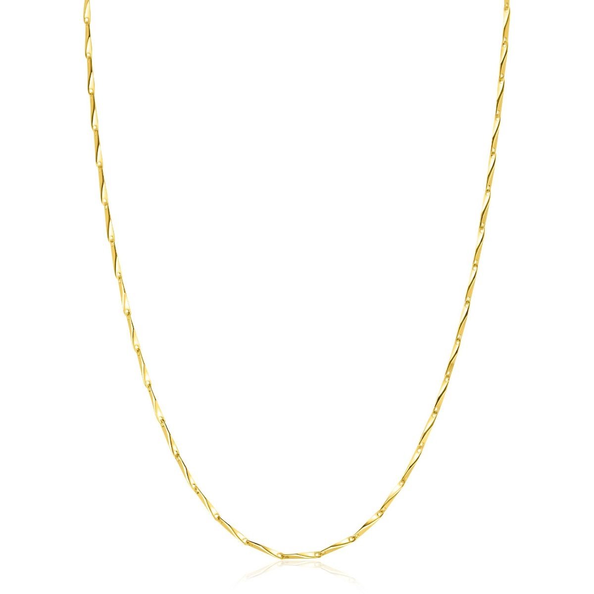 Zinzi gold plated zilveren schakel ketting met glinsterende pijlvormige schakels 1,5mm breed 42-45cm ZIC2414G