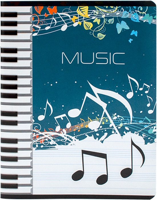 A5 muziekschrift  - hippe opdruk - 1 stuk