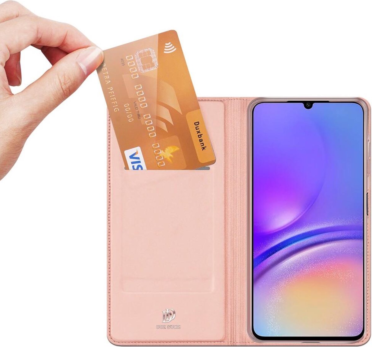 Dux Ducis - Telefoon Hoesje geschikt voor Samsung Galaxy A06 - Skin Pro - Book Case - Rosegoud
