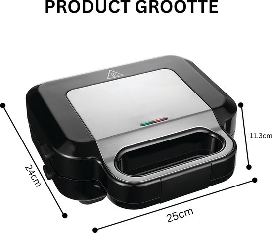 Machine à sandwich en marque White, grille-pain, appareils de gril à sandwich, Zwart avec Argent