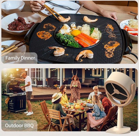 Draagbare afzuigkap, draagbare afzuigventilator voor keuken met verstelbare hoekhoogte en 3 afneembare filters, draagbare afzuigkap voor indoor BBQ, hete pot