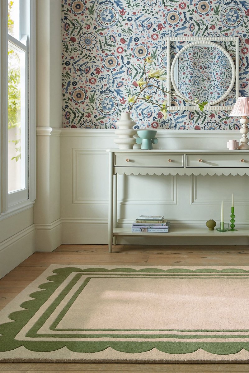 Flycarpets Laagpolig vloerkleed Lois - 100% Wol - Groen 120 x 170 cm