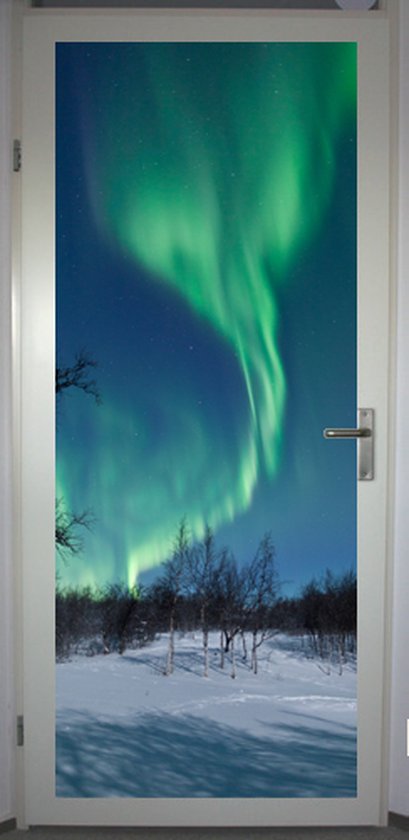 Affiche de porte 'Northern Lights' - autocollant de porte 75x195 cm