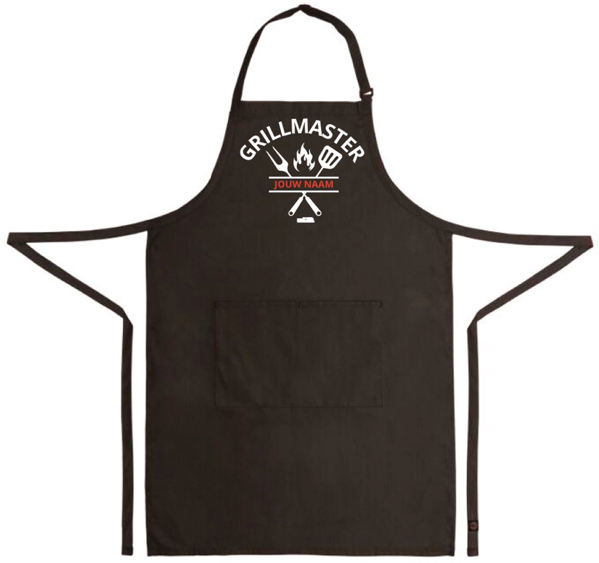 Keukenschort zwart - Grillmaster - soBAD. - One size - unisex - BBQ - Katoen - met tekst - cadeau