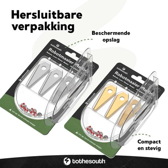To the South® Robotmaaier Mesjes titanium geschikt voor Bosch Indego S 350 (Connect) - 6 stuks van To the South — afbeelding 2