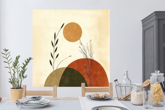 Muurstickers - Sticker Folie - Plantes - Abstrait - Formes - 120x120 cm - Plakfolie - Muurstickers Kinderkamer - Zelfklevend Behang XXL - Zelfklevend behangpapier - Stickerfolie