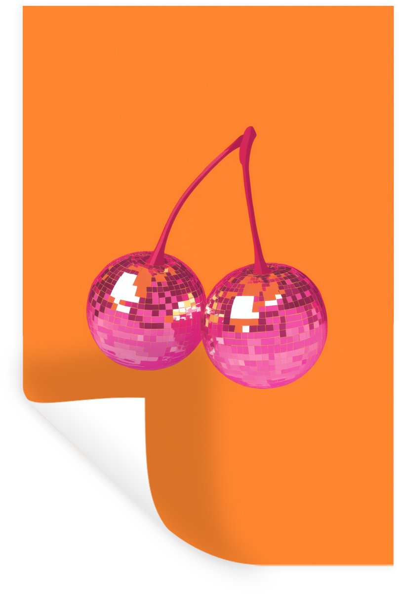 Muurstickers - Sticker Folie - Discoballen - Kers - Spiegels - Roze - 40x60 cm - Plakfolie
