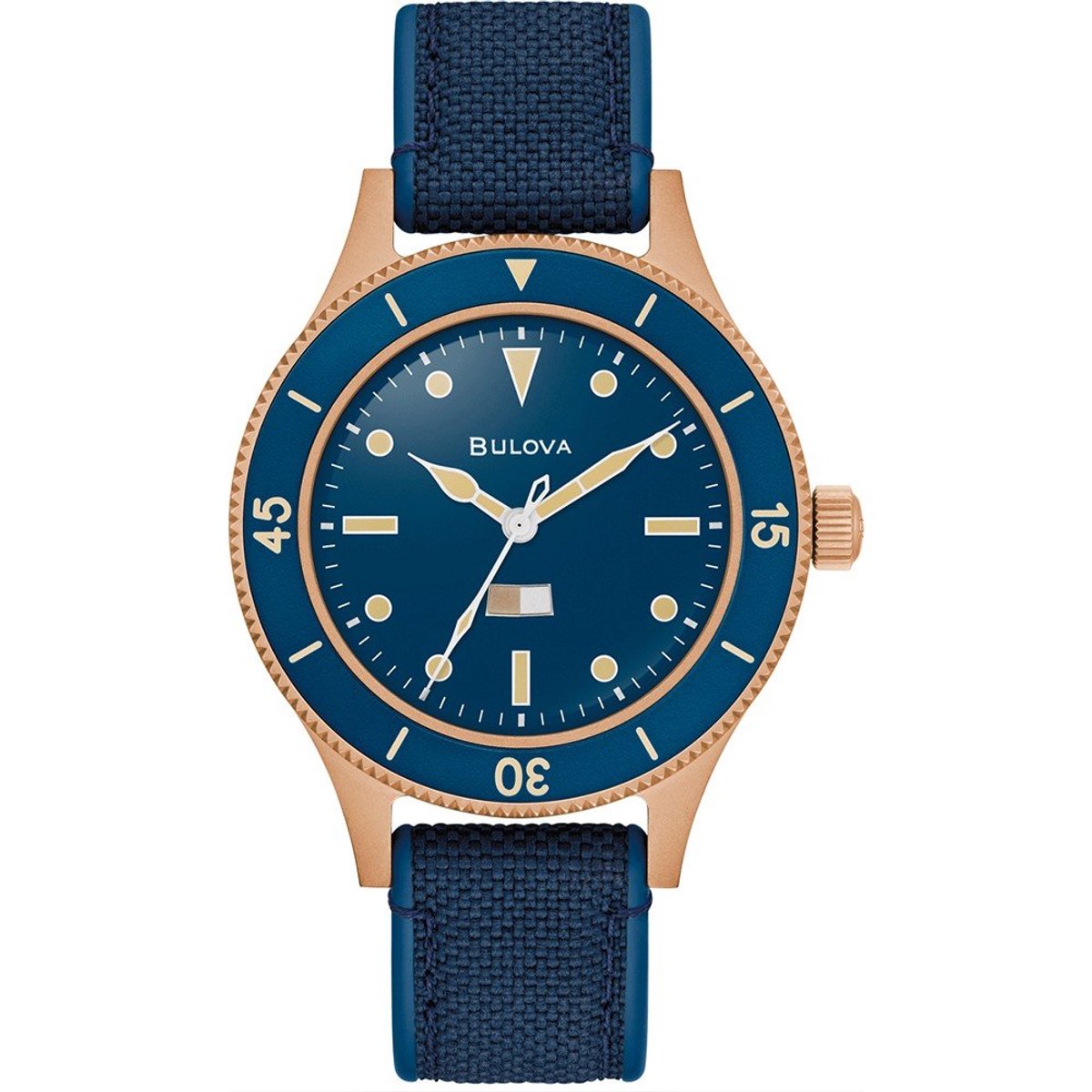 Bulova Archive Series MIL SHIPS 150th Anniversary Edition 98A325 Horloge - Siliconen - Blauw - Ø 41 mm