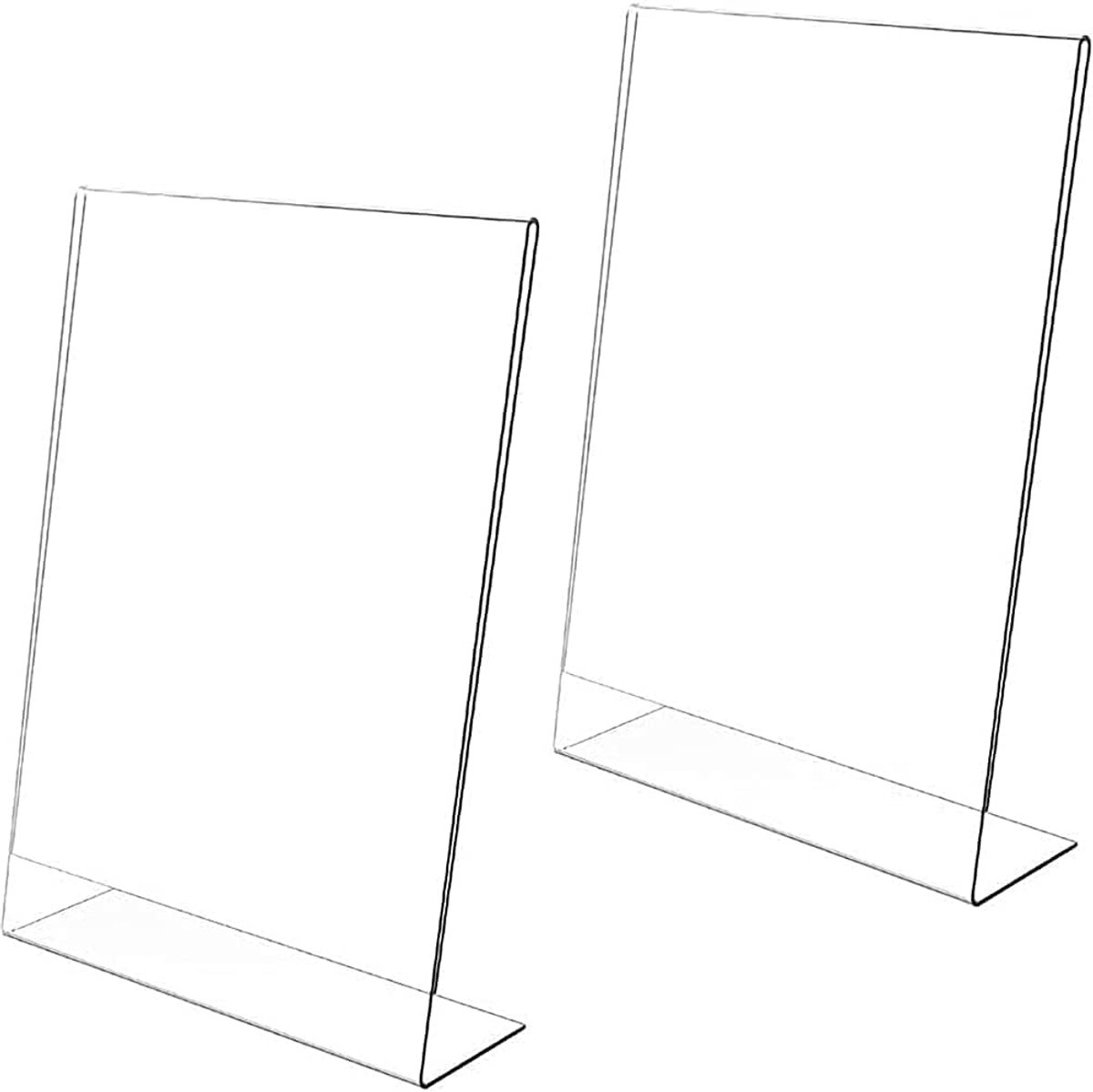 Ibenzoa® Duo Set van Acryl Menuhouders met L-vormige Tafelstandaards - Voor Presentatie en Display