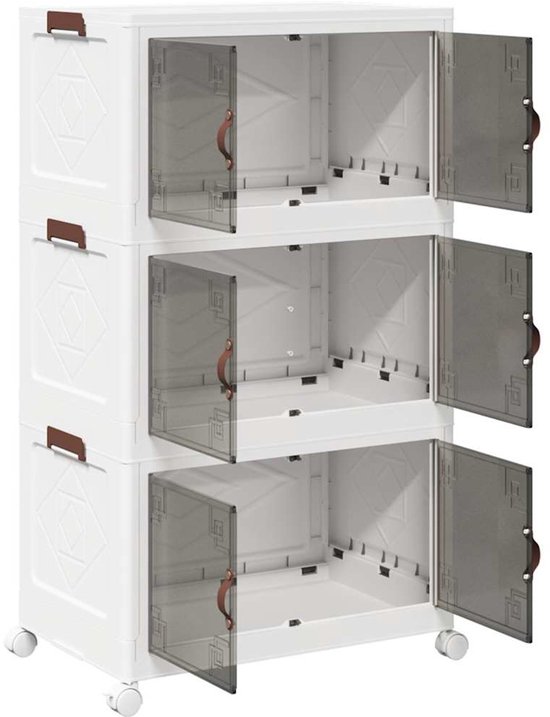 HL Opbergbox met deksel en wieltjes - 80 Liter - Stapelbaar - Kunststo