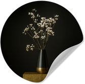 WallCircle® - Papier peint cercle 80x80 cm - Stickers muraux Bulbes de fleurs - Wit - Vase - Minimaliste - Cercle mural salon - Cercle mural chambre - Décoration de chambre autocollante - Accessoires de Décoration murale