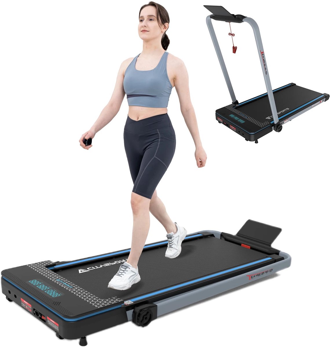 Loopband - Wandelband - Walking Pad - Walkingpad - Loopband voor Hardlopen - Treadmill - Loopband voor onder het bureau - Treadmill Foldable - 2 in 1 - Opvouwbare loopband - Zwart