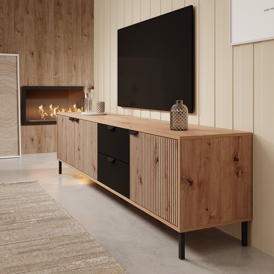 Meuble - Meuble TV Malaika - Chêne - 208 cm