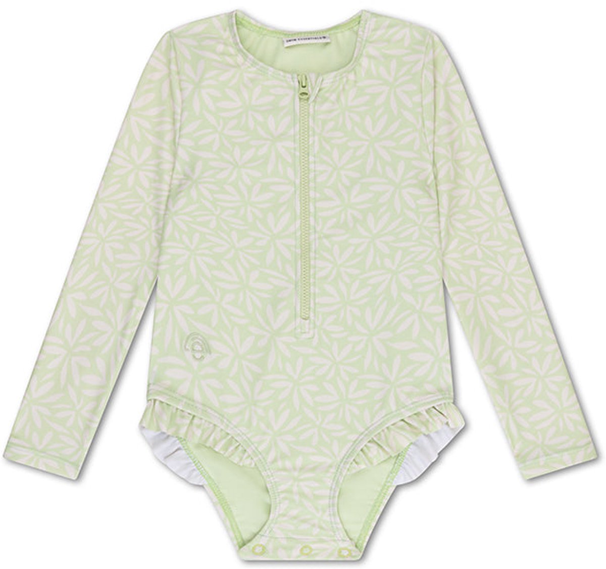 Swim Essentials | Groen Bloemen Meisjes UV Badpak met lange mouwen - Maat 110/116
