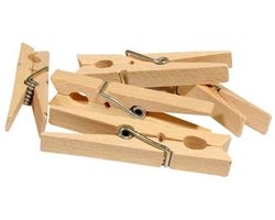 Ultra Clean Houten wasknijpers - 24x stuks - van 7 cm - Huishoudelijke producten - wasgoed - knijpers / wasspelden