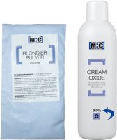 M:C Blondeerpoeder in zak blauw 500gr + Ontwikkelaar 9.0% 1000ml