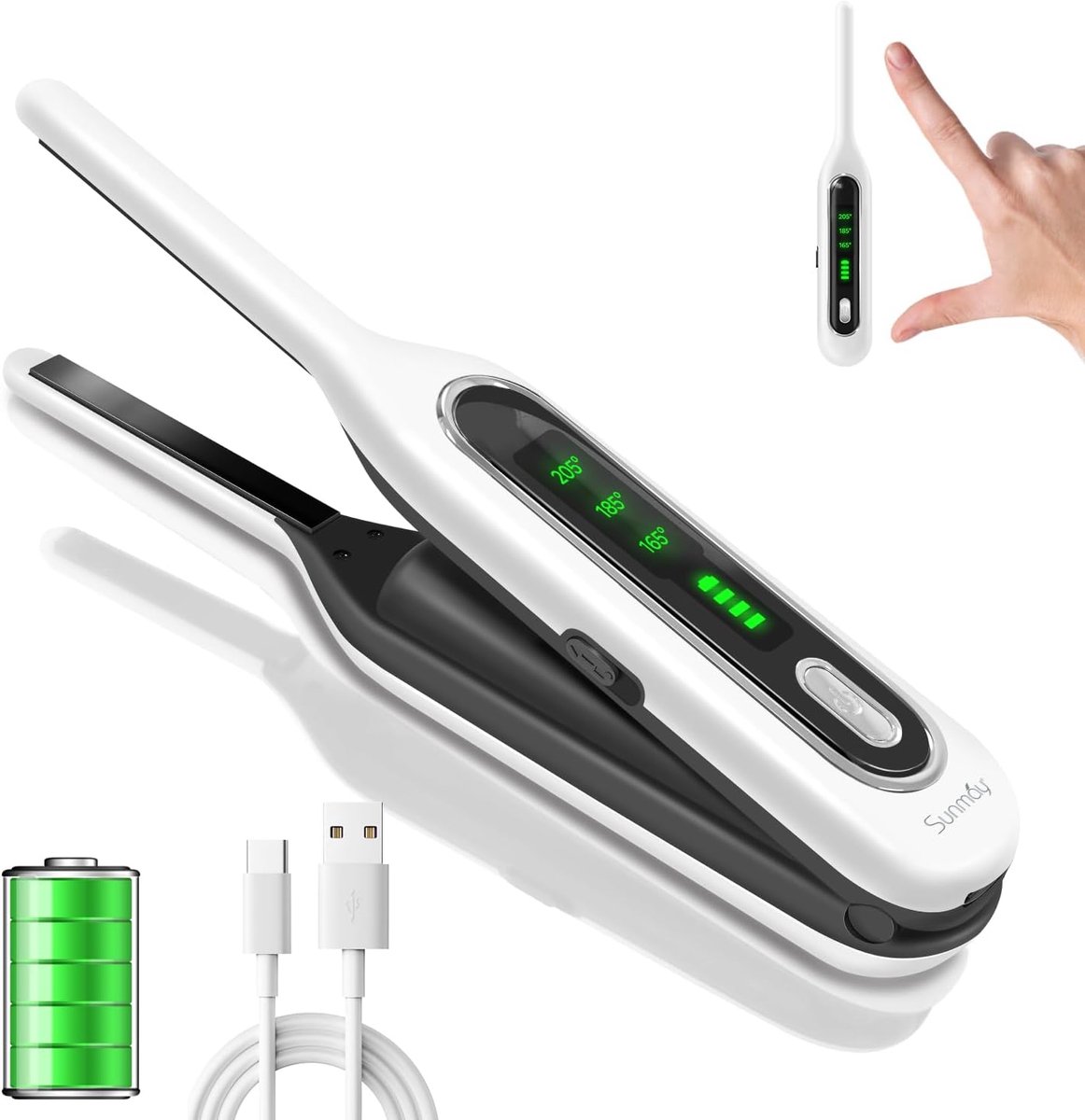 Draadloze Mini-Stijltang voor Kort Haar - Draagbare 2-in-1 Styling Tool