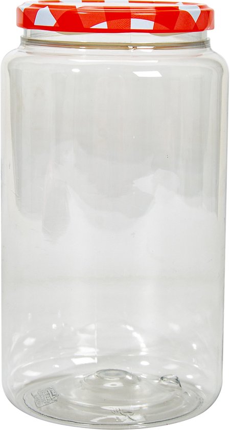 Hega Hogar Bocaux à conserves/ bocaux de conservation Classico - 9x pièces - 500/750/1500 ml - plastique - rouge - couvercle à vis