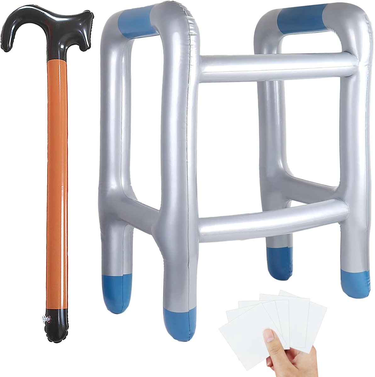 Opblaasbare loophulp en rollator met 5 reparatiemogelijkheden - Koffiekleur
