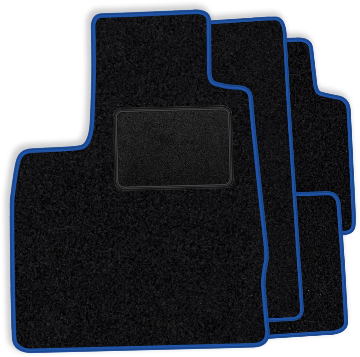 Set velours vloermatten geschikt voor Toyota Land Cruiser J100 1998-2007 - blauwe afwerking