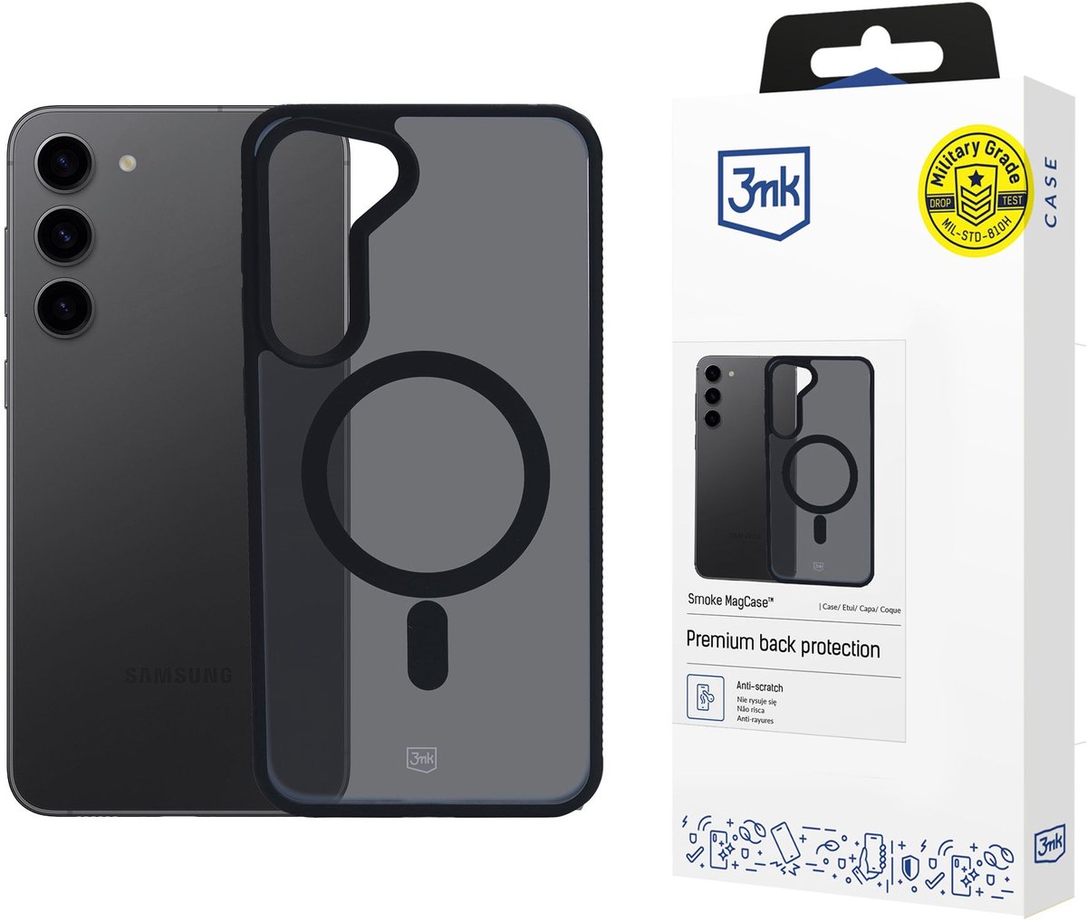 Hoesje voor Samsung Galaxy S23 5G - 3mk Smoke MagCase