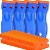 Reinigingsschraper - 4 stuks (Met 100 Messen) - Schraper voor Keramische Kookplaat/Autofilmschraper - Glaskrabber - Kookplaat Krabber