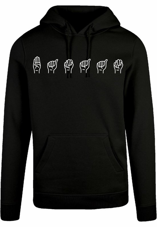 7311 - Hoodie - Gebarentaal; Banaan-Black-XXL