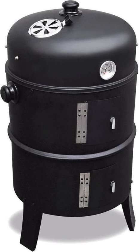 MaxxGarden Smoker - Houtskoolbarbecue - 118cm - Zwart (Tuin) - Houtskoolbarbecues