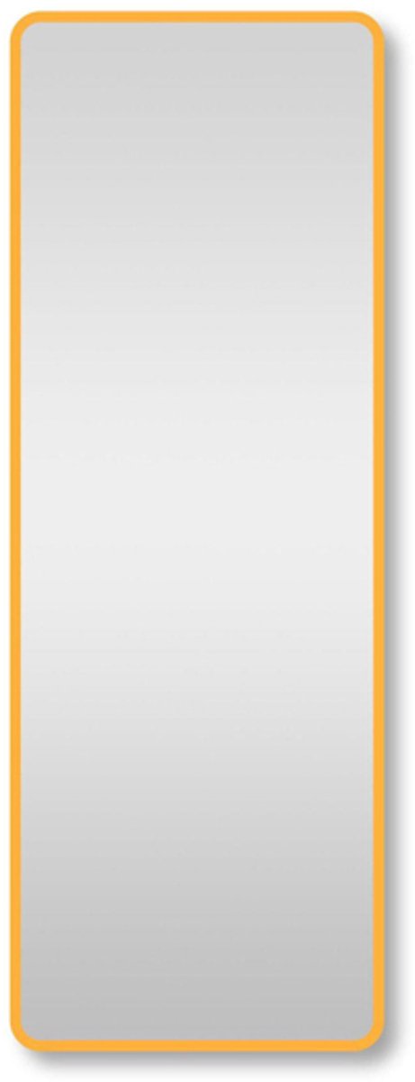 FugaFlow Eccelente Arredo 2.0 Rectangle spiegel badkamerspiegel - 140x50cm - rechthoek - afgerond - frame - mat goud