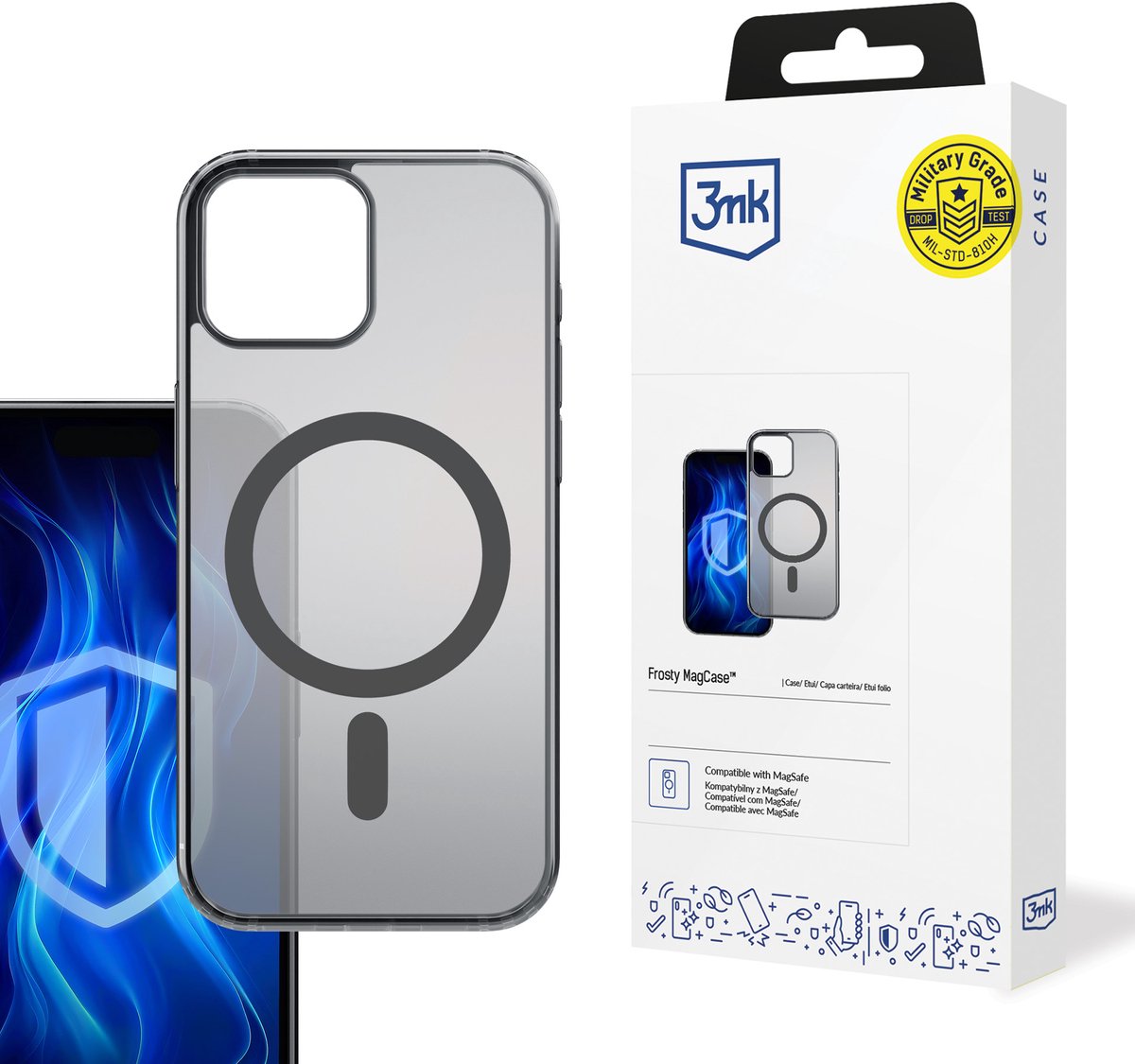 Apple iPhone 14 - 3mk Frosty MagCase Zwart