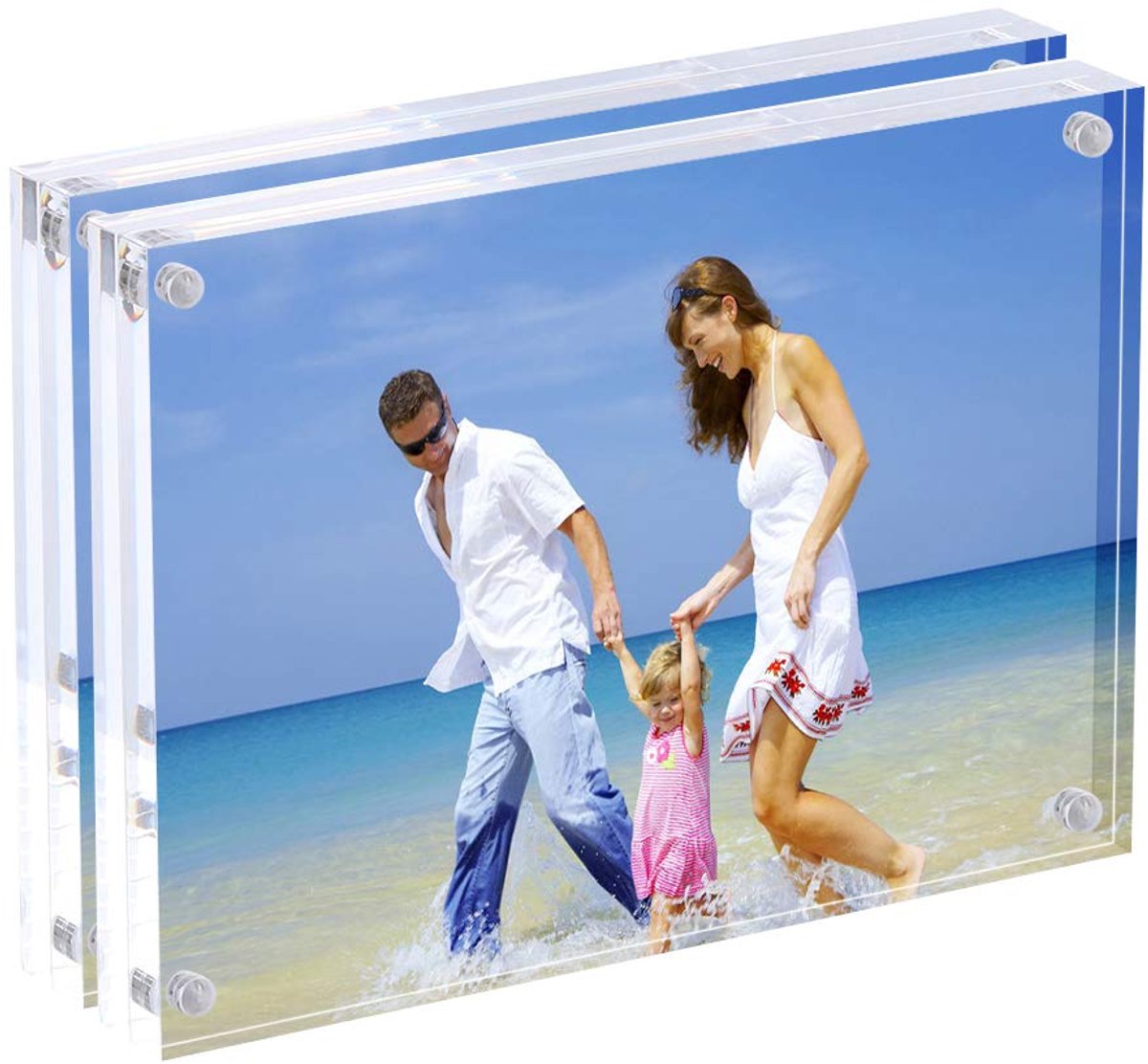 Ibenzoa Transparante Dubbele Acryl Fotolijst met Magnetische Bevestiging en Eenvoudige Installatie