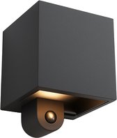Bol.com Luminize Oplaadbare buitenlamp met bewegingssensor en dag nacht sensor - aluminium - draadloze wandlamp usb oplaadbaar -... aanbieding