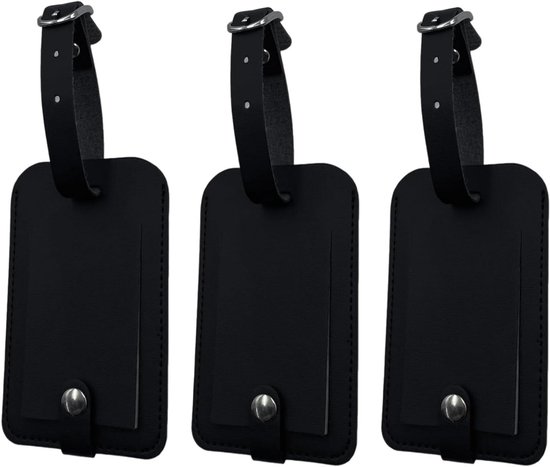4 stuks kofferlabels leer, bagagelabels van leer, kofferhangers met