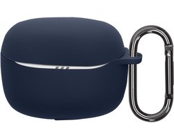 kwmobile cover voor oordopjes case - geschikt voor JBL Tune Beam 2 - Trendy beschermhoes draadloze oordopjes in donkerblauw