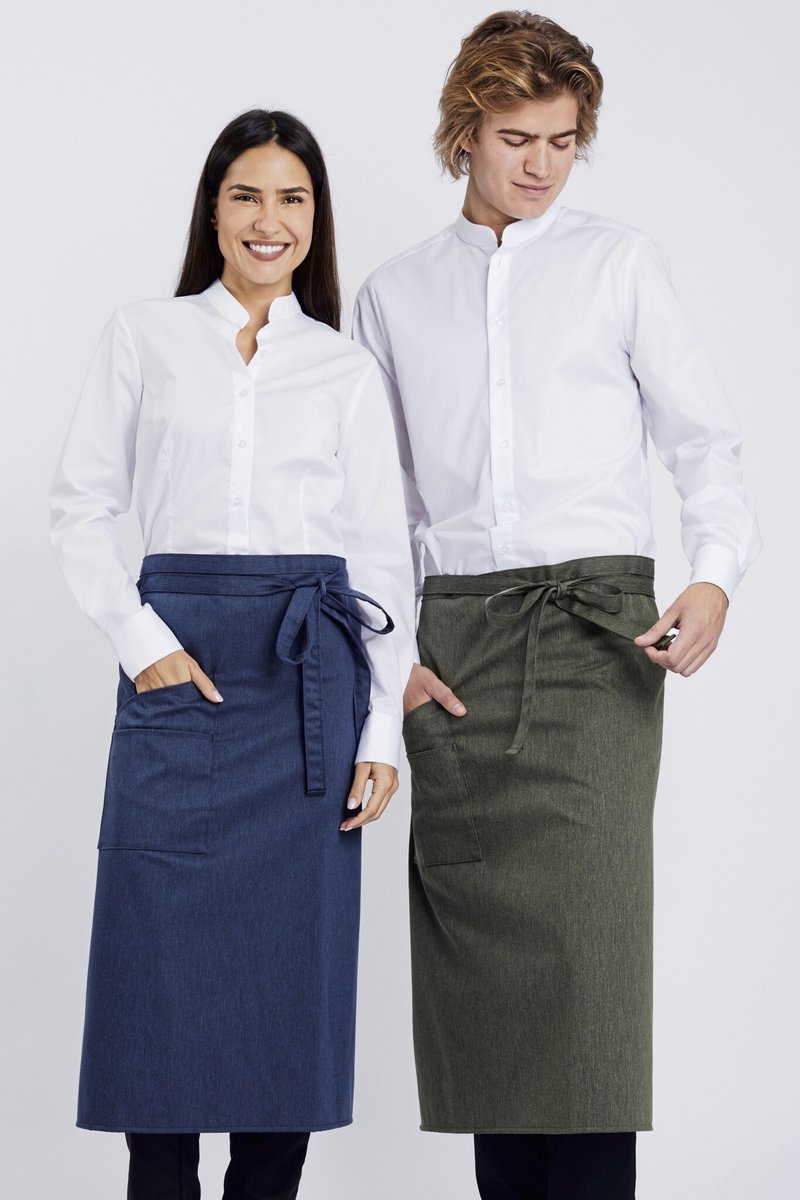 CG Workwear Bistro Apron Macerata CGW1271 - BLUE MELANGE - 80 x 100 cm