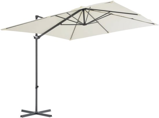 vidaXL Parasol met houten paal 299x240 cm zandkleurig