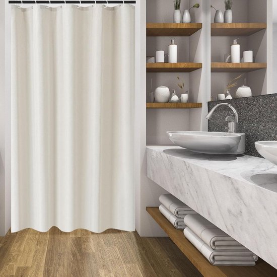 Waterdicht linnen douchegordijn, schimmelbestendig, wasbaar badgordijn voor vochtige ruimtes, 120 x 240 cm, 119,4 x 238,8 cm en stijlvolle badkamerinrichting Waterdicht linnen douchegordijn, schimmelbestendig, wasbaar badgordijn voor vochtige ruimtes, 120 x 240 cm, 119,4 x 238,8 cm en stijlvolle badkamerinrichting