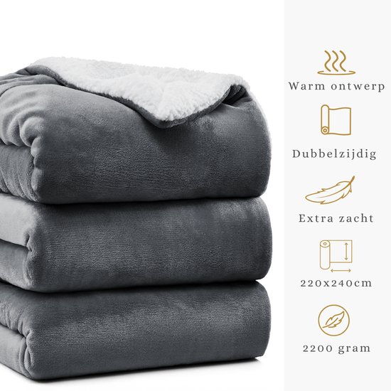 Aisbo Fleece deken marineblauw plaid - veelzijdige zachte warme deken pluizige plaids voor bank/sofa enkele maat, gezellige effen bed flanellen deken voor reizen, 130x150cm marineblauw