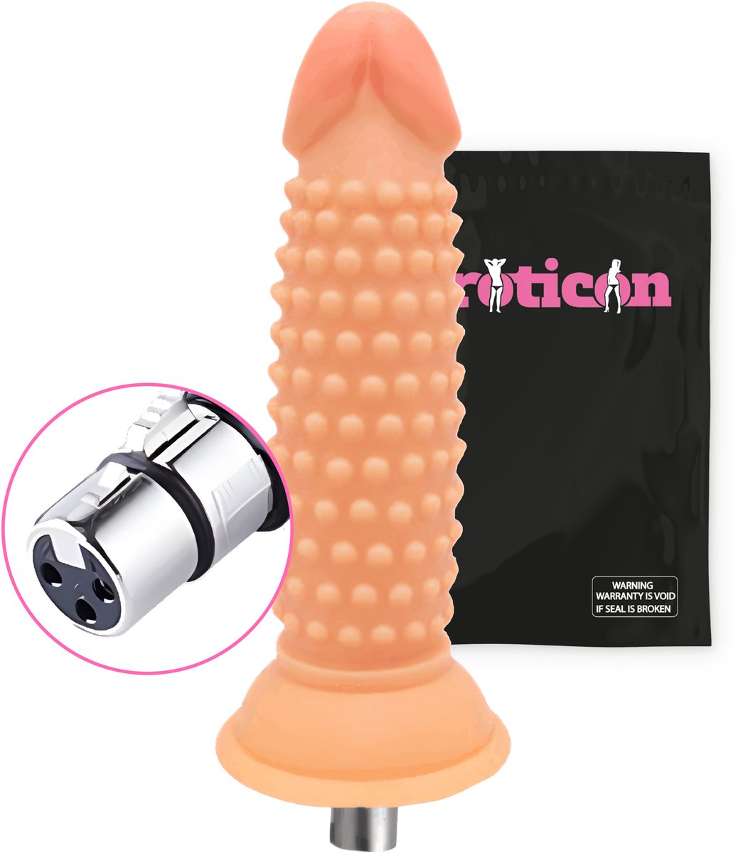 Goedkoopste Eroticon Dildo 13.3cm Lang - Met Ribbels - 3.5cm dik - Opzetstuk voor Seksmachine - Accessoire - 3XLR opzetstuk
