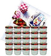 Set van 25 bekers 230 ml Naar 82 fruitdeksels incl. Diamant Gelierzauber receptenboekje