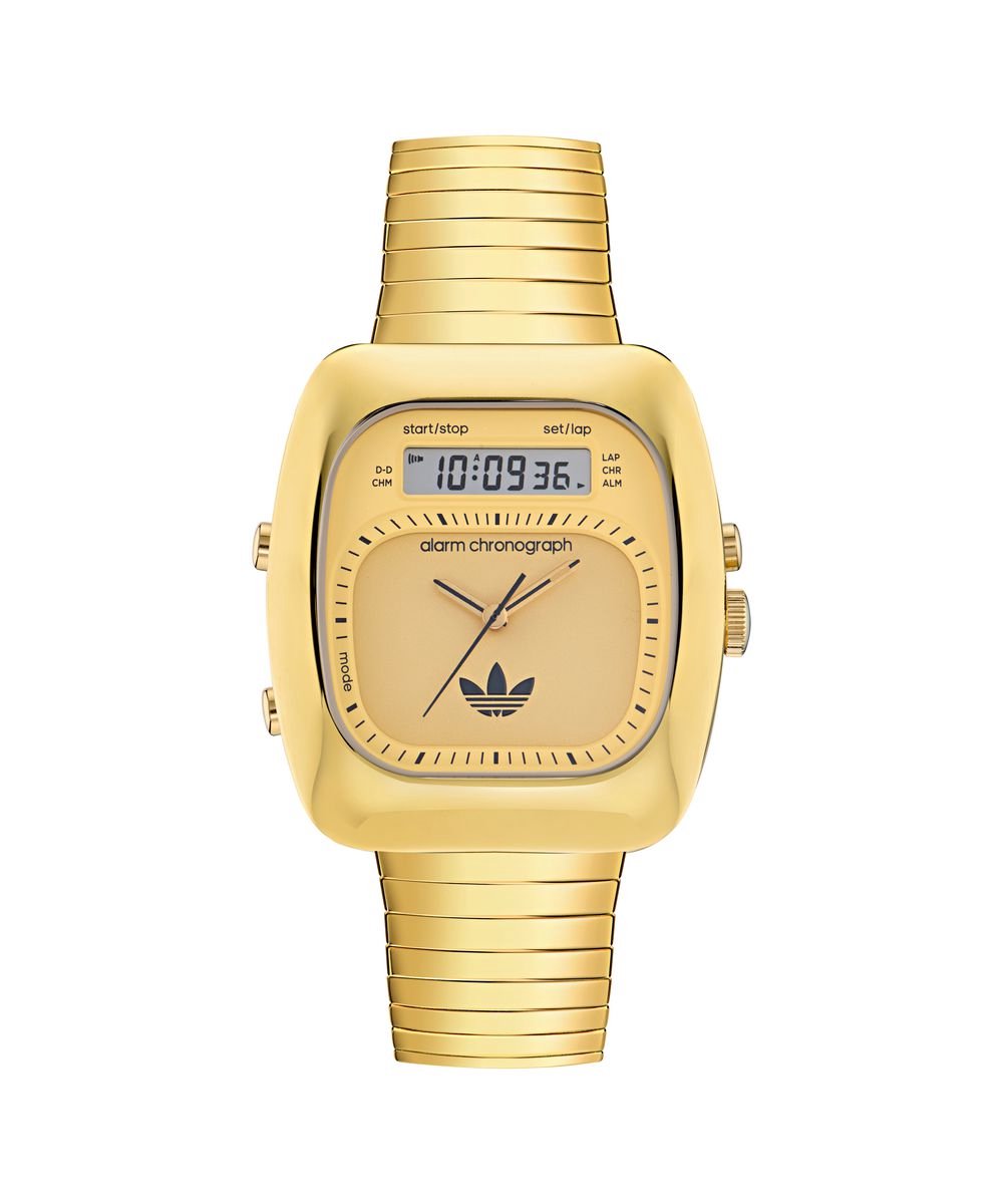 Adidas Originals Retro Wave Three AOSY25014 Horloge - Staal - Goudkleurig - Ø 37 mm