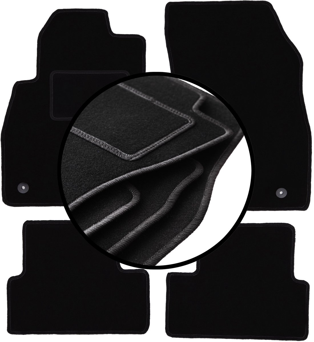 Complete set veloursmatten voor: Chevrolet Cruze hatchback, sedan, stationwagen (2008-2016)
