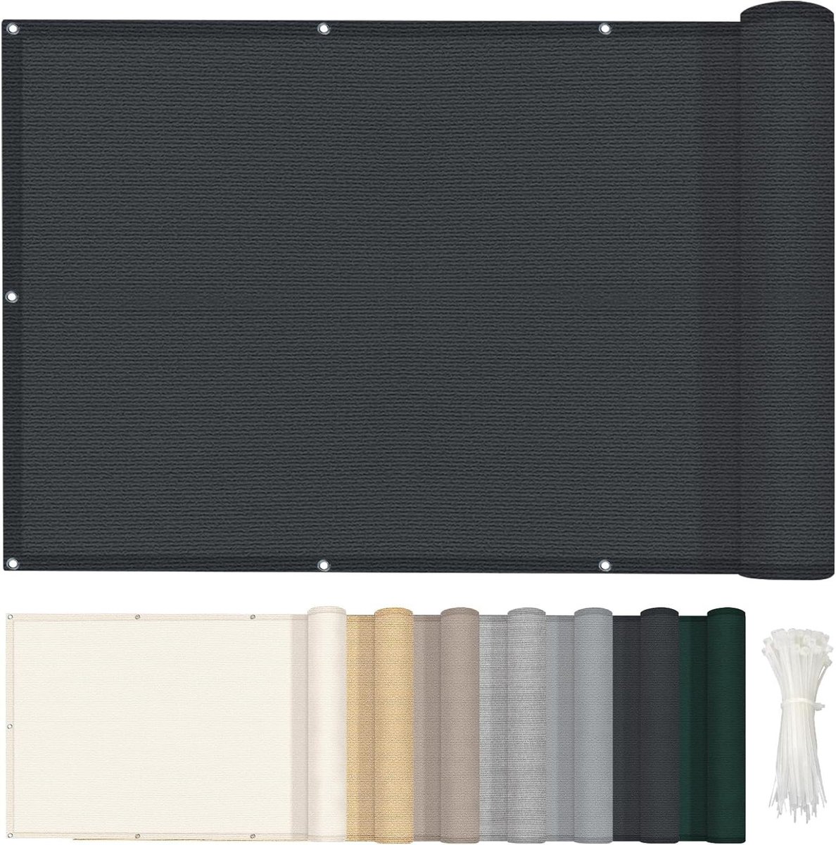 Balcony Coverings - Windshield and Blinds 90 x 500 cm Anthracite by HENG FENG