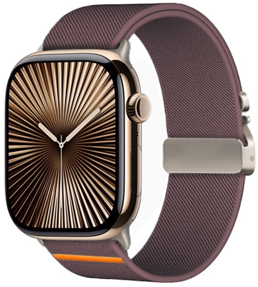 By Qubix - Geschikt voor Apple Watch bandje - Nylon bandje met Parachute sluiting - Donkerpaars - Geschikt voor Apple Watch 38mm / 40mm / 41mm / 42mm - Smartwatch bandje - nylon - bandje iWatch