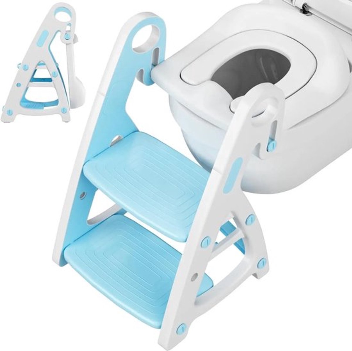 Gran Vida® - WC Verkleiner met Trap - 2-in-1 Functie - Veilig Antislip Ontwerp - Verstelbaar - Opvouwbaar