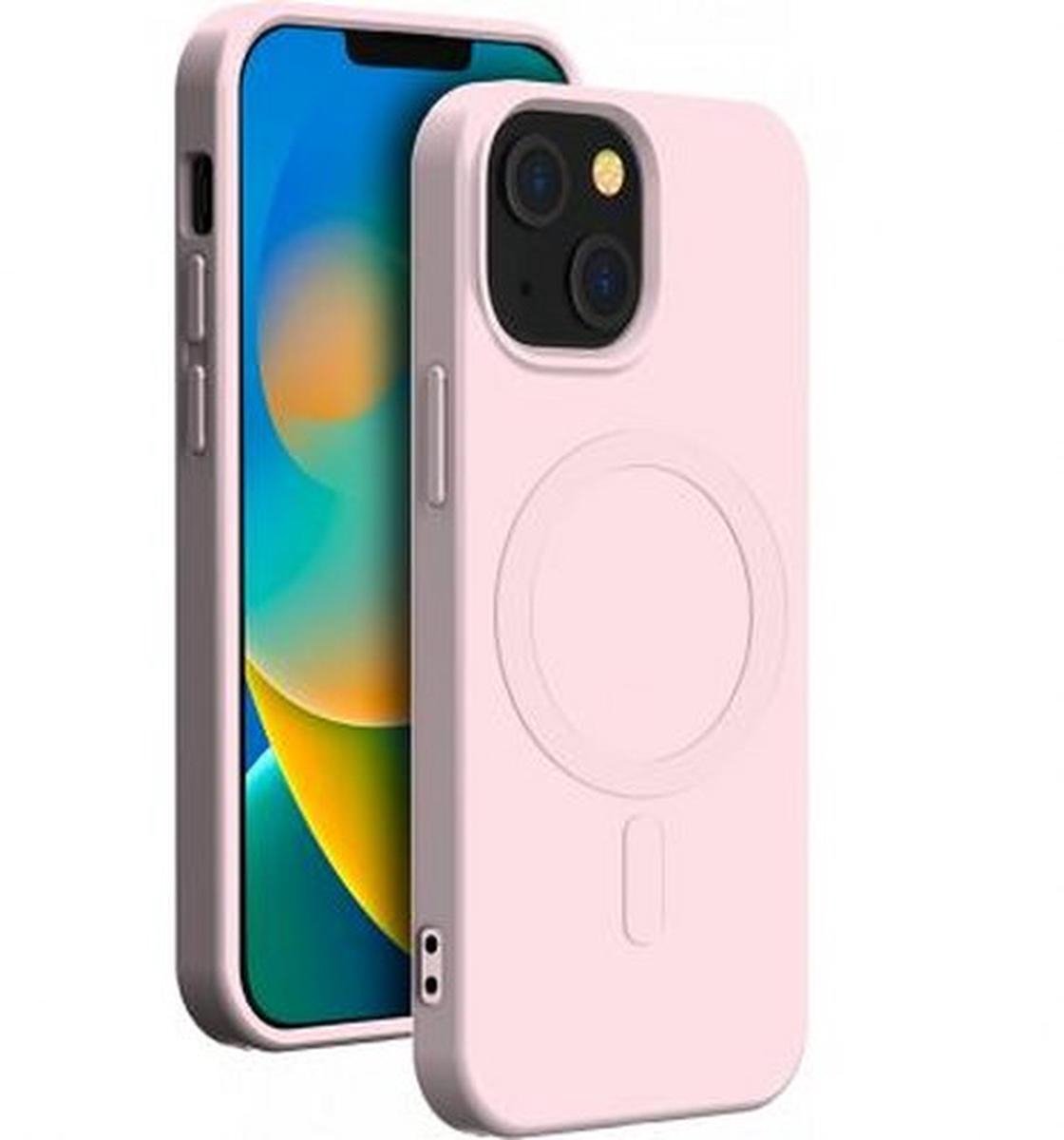 Bigben Connected - Telefoonhoesje geschikt voor iPhone 15 - Siliconen - Roze/Lila