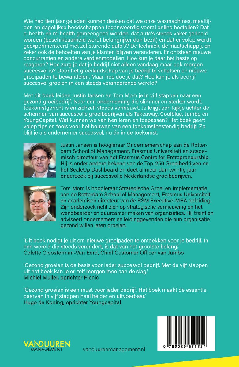 Naar een gezond groeibedrijf in vijf stappen - back cover