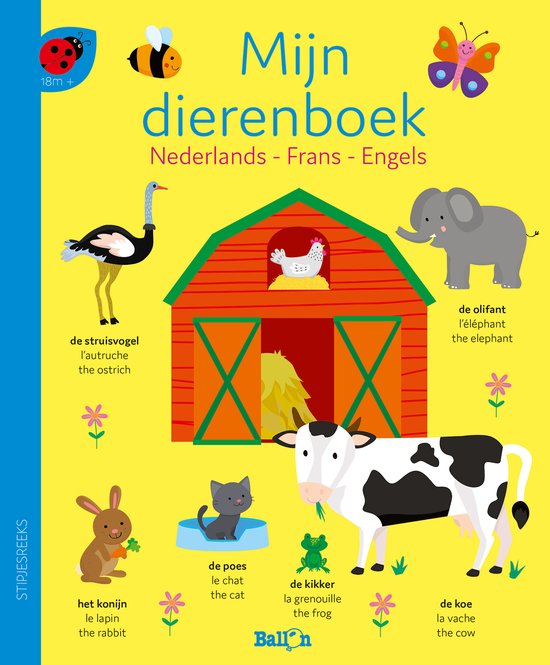 Stipjesreeks 0 - Mijn dierenboek - Nederlands, Frans, Engels - cover